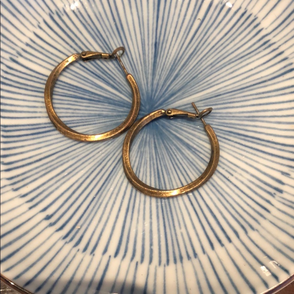 Pounded gold hoops